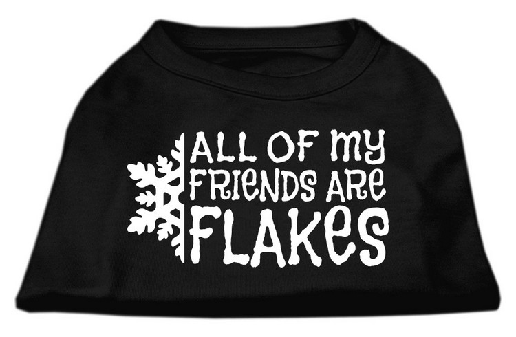 All my friends are Flakes Screen Print Shirt Black XXXL